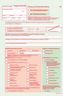 Formular: Verordnung über Reha-Sport